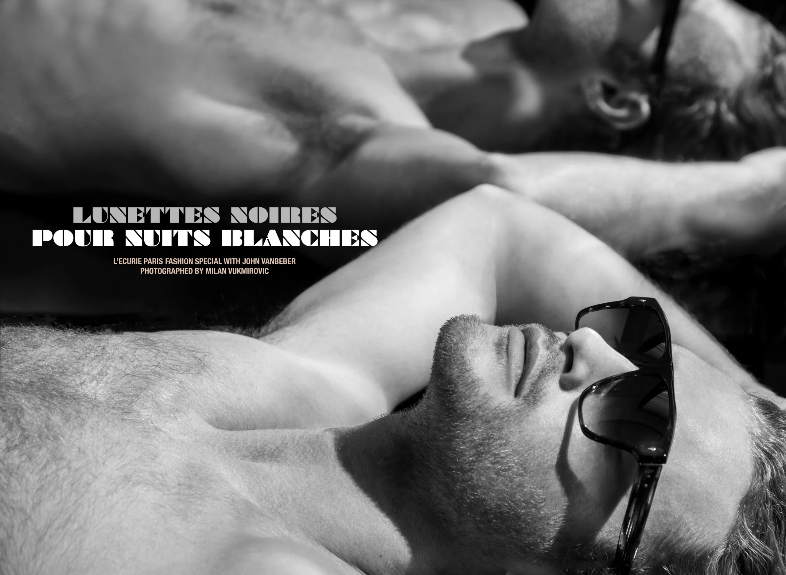 Discover Lunettes Noires pour Nuits Blanches, a L'Écurie Paris fashion story by Milan Vukmirovic starring John VanBeber, inspired by Thierry Ardisson and Helmut Berger.